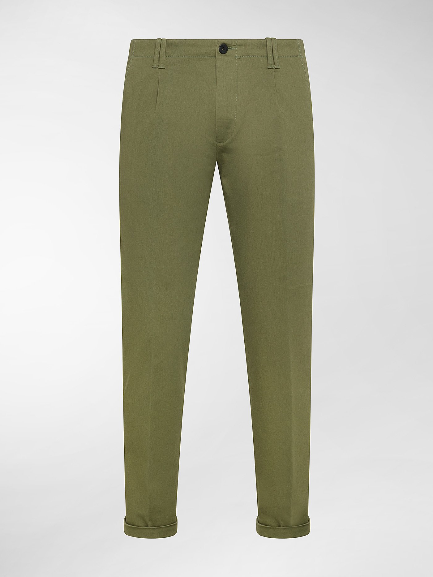 Tom Verde Militare Gabardina Giapponese Stretch